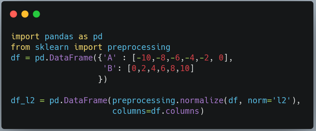 Data normalization using scikit-learn